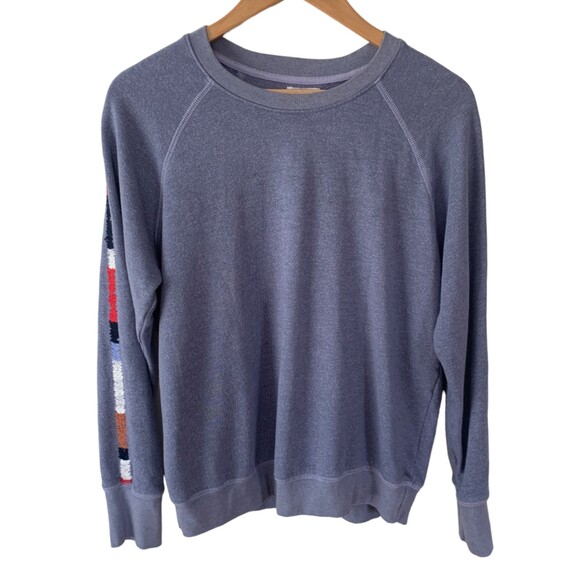 Anthropologie Sundry Mosley embroidered oversized sweatshirt blue size XS - Picture 6 of 12